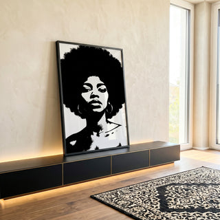 Quadro Decorativo Afro Elegância em ambiente decorado - quadros decorativos para sala