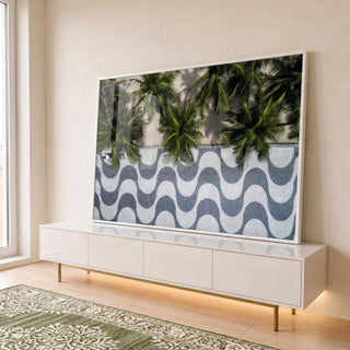 Quadro Decorativo Praia Tropical: Um Vislumbre do Paraíso em ambiente decorado - quadros decorativos para sala