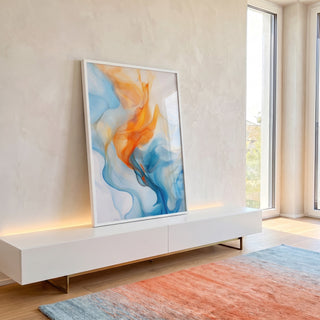 Quadro Decorativo Abstrato Primavera - Estilo e Sofisticação para sua Casa em ambiente decorado - quadros decorativos para sala