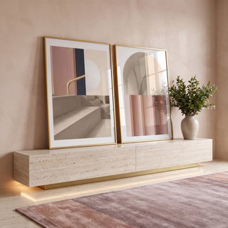 Quadro Decorativo: Dança das Cores Abstratas em ambiente decorado - quadros decorativos para sala