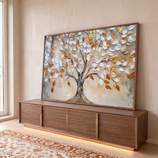 Quadro Decorativo Árvore da Vida Serena em ambiente decorado - quadros decorativos para sala