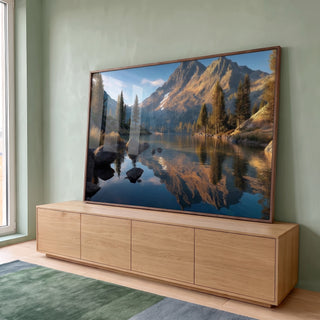 Quadro Decorativo Paisagem Sereno Montanhoso em ambiente decorado - quadros decorativos para sala