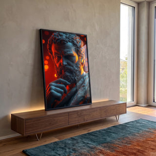 Quadro Decorativo Beleza Grega e Alta Sabedoria em ambiente decorado - quadros decorativos para sala