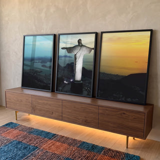 Quadro Decorativo: Vista Inspiradora do Rio de Janeiro em ambiente decorado - quadros decorativos para sala