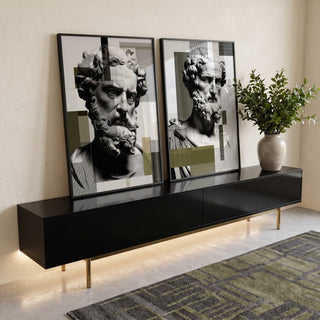 Quadro Decorativo Clássico e Moderno em ambiente decorado - quadros decorativos para sala
