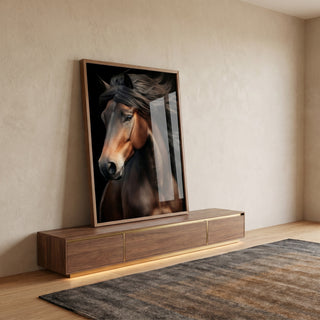 Quadro Decorativo Cavalo Majestoso em ambiente decorado - quadros decorativos para sala