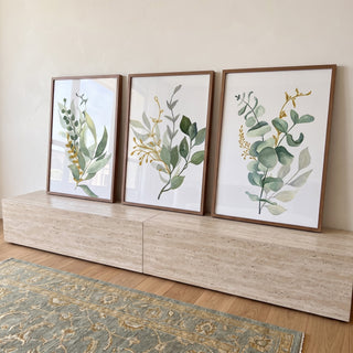 Quadro Decorativo Folhas de Eucalipto: Inspire-se na Natureza em ambiente decorado - quadros decorativos para sala