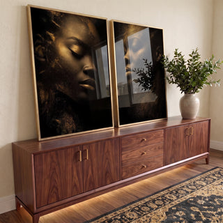 Quadro Decorativo Serenidade e Estilo em ambiente decorado - quadros decorativos para sala