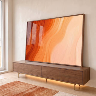 Quadro Decorativo Fluir do Pôr do Sol em ambiente decorado - quadros decorativos para sala