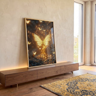 Quadro Decorativo Transformação Mágica da Natureza em ambiente decorado - quadros decorativos para sala