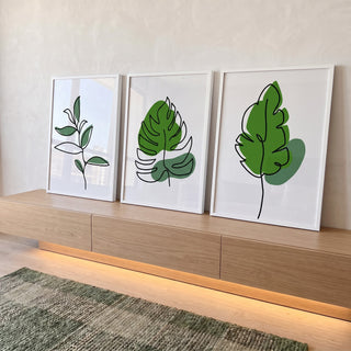 Quadro Decorativo Simplicidade Verde: Reflexo de Paz em ambiente decorado - quadros decorativos para sala