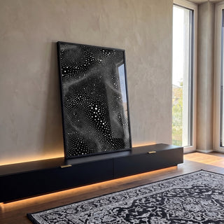 Quadro Decorativo Abstrato Estelar em ambiente decorado - quadros decorativos para sala
