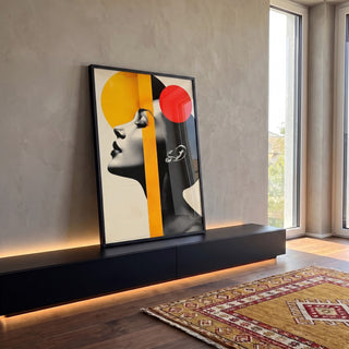 Quadro Decorativo Minimalista Mulher - Símbolo de Força e Elegância em ambiente decorado - quadros decorativos para sala