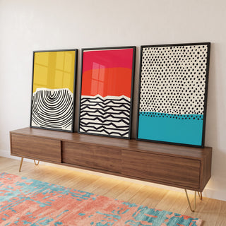 Quadro Decorativo: Abstração Vibrante - Ousadia em Cores em ambiente decorado - quadros decorativos para sala