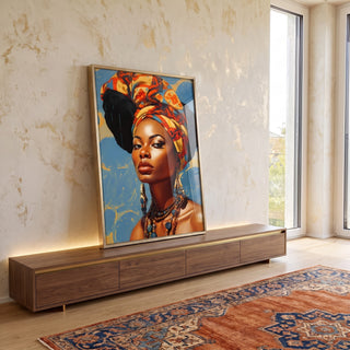 Quadro Decorativo Consciência Negra 01 - Arte Vibrante em Canvas Premium em ambiente decorado - quadros decorativos para sala