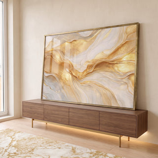 Quadro Decorativo Elegância Serene em ambiente decorado - quadros decorativos para sala