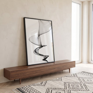 Quadro Decorativo Inspirador: Abstração Espiral em Preto e Branco em ambiente decorado - quadros decorativos para sala
