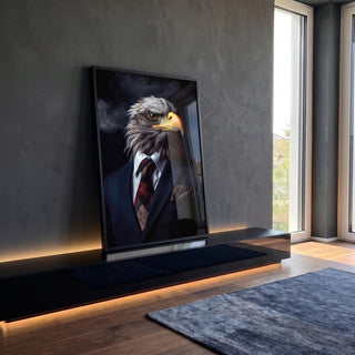 Quadro Decorativo Águia Empresarial: Inspire Grandeza em ambiente decorado - quadros decorativos para sala