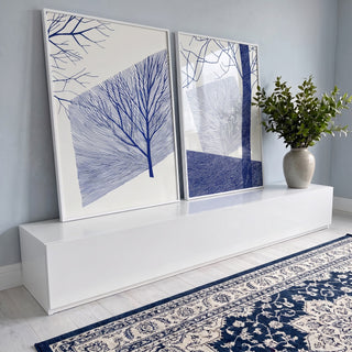 Quadro Decorativo Abstração Natural - Linhas e Formas Orgânicas em ambiente decorado - quadros decorativos para sala