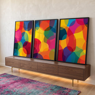 Quadro Decorativo Movimento Vibrante em ambiente decorado - quadros decorativos para sala
