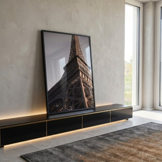 Quadro Decorativo Torre Eiffel Elegante em ambiente decorado - quadros decorativos para sala