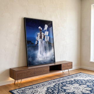 Quadro Decorativo Imponente Oxalá em Céu Estrelado em ambiente decorado - quadros decorativos para sala