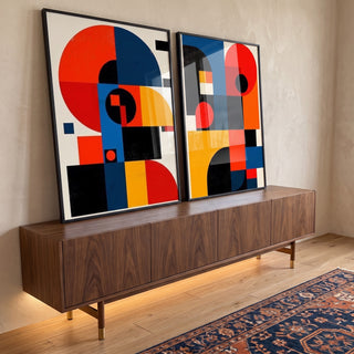 Quadro Decorativo Abstrato Energizante em ambiente decorado - quadros decorativos para sala