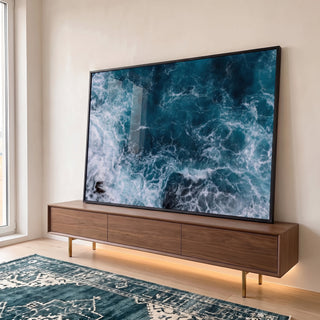 Quadro Decorativo Oceano Poderoso: Harmonia do Mar em ambiente decorado - quadros decorativos para sala
