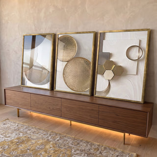 Quadro Decorativo Geometria da Arte Sofisticada: Inspire-se em ambiente decorado - quadros decorativos para sala