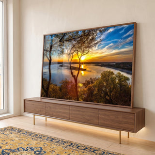Quadro Decorativo O Encanto do Entardecer: Sinta a Paz em ambiente decorado - quadros decorativos para sala