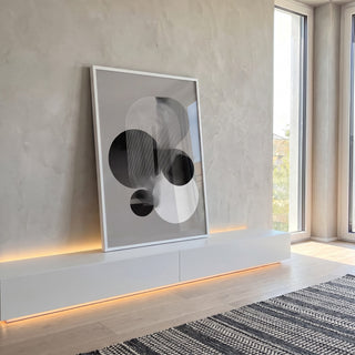 Quadro Decorativo Moderno Geométrico em ambiente decorado - quadros decorativos para sala