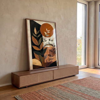 Quadro Decorativo Harmonia Natural Moderna em ambiente decorado - quadros decorativos para sala