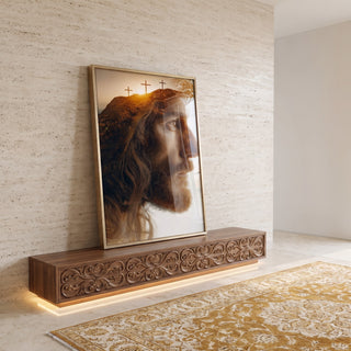 Quadro Decorativo Serenidade e Fé em ambiente decorado - quadros decorativos para sala