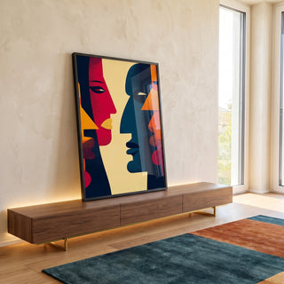 Quadro Decorativo Diálogo dos Sentidos em ambiente decorado - quadros decorativos para sala