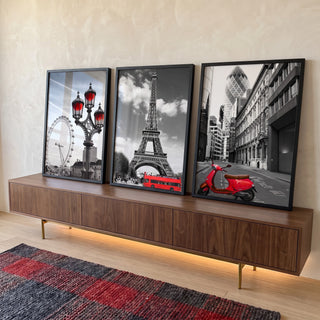 Quadro Decorativo Encantos da Europa: Desperte sua Alma Viajante em ambiente decorado - quadros decorativos para sala