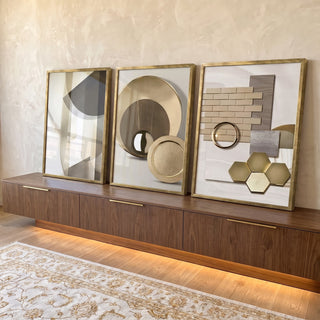 Quadro Decorativo: Resplendor Moderno e Arte Sutil em ambiente decorado - quadros decorativos para sala