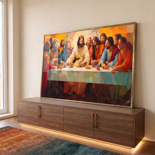 Quadro Decorativo Santa Ceia - Arte e Sofisticação para o Seu Lar em ambiente decorado - quadros decorativos para sala