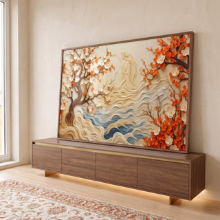 Quadro Decorativo Natureza em Flor em ambiente decorado - quadros decorativos para sala