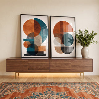 Quadro Decorativo Minimalista em Duo em ambiente decorado - quadros decorativos para sala
