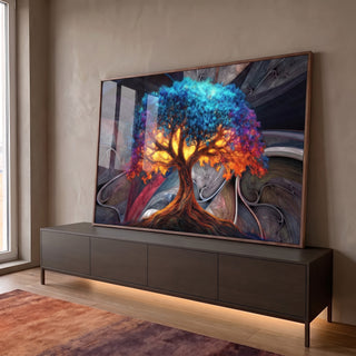 Quadro Decorativo Árvore da Vida Um Toque de Natureza e Magia em ambiente decorado - quadros decorativos para sala