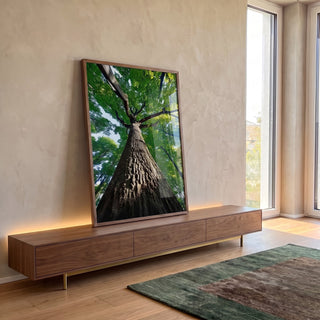 Quadro Decorativo Tronco da Vida com Força em ambiente decorado - quadros decorativos para sala