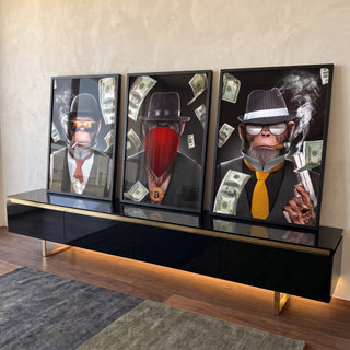 Quadro Decorativo: Essência do Poder e Humor em Cores em ambiente decorado - quadros decorativos para sala