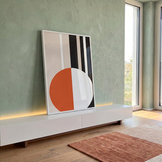 Quadro Decorativo Minimalista Moderno - Estilo Verdante e Sofisticado em ambiente decorado - quadros decorativos para sala