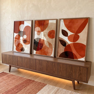Quadro Decorativo Harmonia Quente em ambiente decorado - quadros decorativos para sala