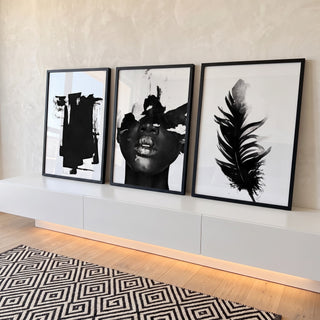 Quadro Decorativo Arte Contemporânea Minimalista em ambiente decorado - quadros decorativos para sala