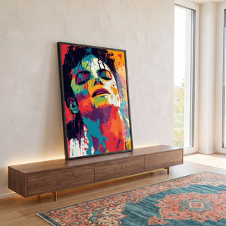 Quadro Decorativo Serenidade em Cores Vibrantes em ambiente decorado - quadros decorativos para sala