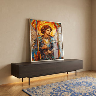 Quadro Decorativo Arcanjo Rafael - Sofisticação e Estilo para sua Casa em ambiente decorado - quadros decorativos para sala
