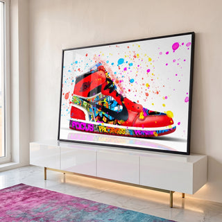 Quadro Decorativo Sneaker Estilizado: Toque Urbano Único em ambiente decorado - quadros decorativos para sala