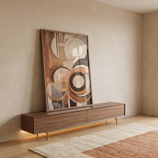 Quadro Decorativo Abstrato Rústico - Elegância e Estilo para Sua Parede em ambiente decorado - quadros decorativos para sala