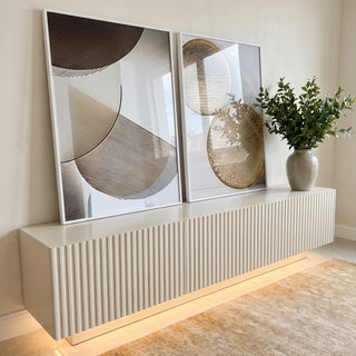 Quadro Decorativo Reflexos Dourados - Suprema Elegância em ambiente decorado - quadros decorativos para sala